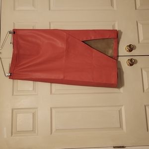 BRAND NEW LEATHER RAPTURE ROSE SKIRT WITH FRONT/SIDE SLIT